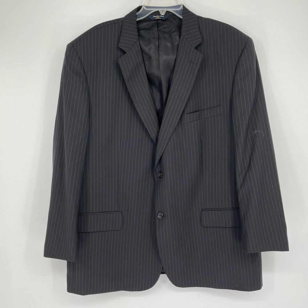 Joseph & Feiss Men's Black Pinstripe Super 120's Wool Blazer Jacket Size 42R
